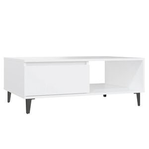 vidaXL Table basse blanc 90x60x35 cm bois d'ing&eacute;nierie