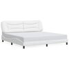 vidaXL Cadre de lit sans matelas Hvar blanc 200x200 cm similicuir