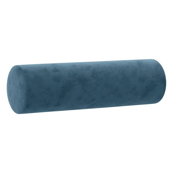 vidaXL Coussins d&eacute;coratifs lot de 2 Bleu &Oslash;15x50 cm Velours