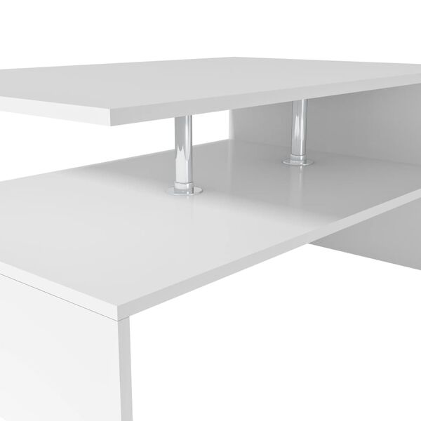 vidaXL Table basse Bois d'ingénierie 90x59x42 cm Blanc