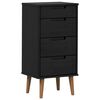 vidaXL Commode MOLDE Noir 40 x 35 x 82 cm Bois de pin massif