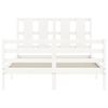 vidaXL Cadre de lit sans matelas blanc 140x200 cm bois massif