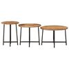 vidaXL Tables basses gigognes 3 pcs bois massif de manguier et fer