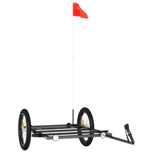 vidaXL Remorque de v&eacute;lo noir 135x68x37 cm fer