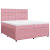 vidaXL Sommier &agrave; lattes de lit avec matelas Rose 200x200 cm Velours