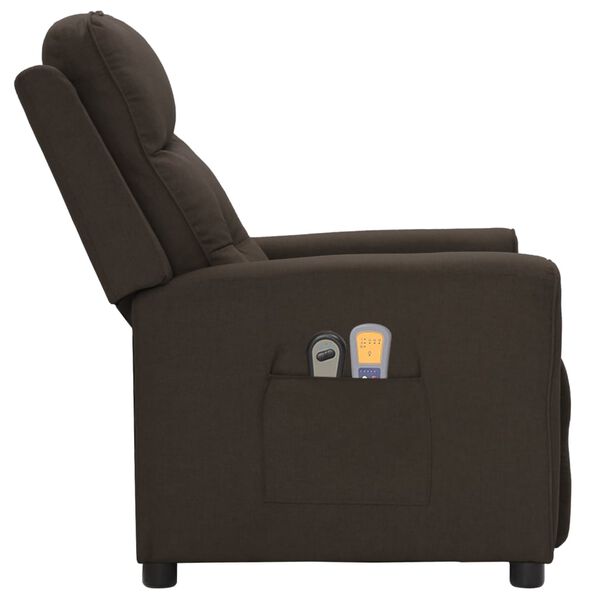 vidaXL Fauteuil électrique de massage Marron foncé Tissu
