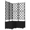 vidaXL Cache-pot de jardin 3 pc Noir 80 x 80 x 143 cm PP