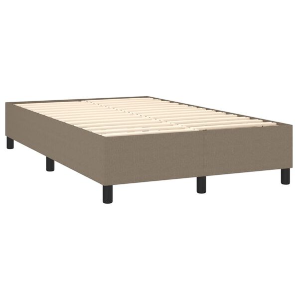 vidaXL Sommier &agrave; lattes de lit avec matelas Taupe 120x200 cm Tissu