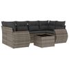 vidaXL Salon de jardin avec coussins 7 pcs gris r&eacute;sine tress&eacute;e