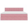 vidaXL Lit de Rangement avec matelas Rose 160 x 200 cm Velours