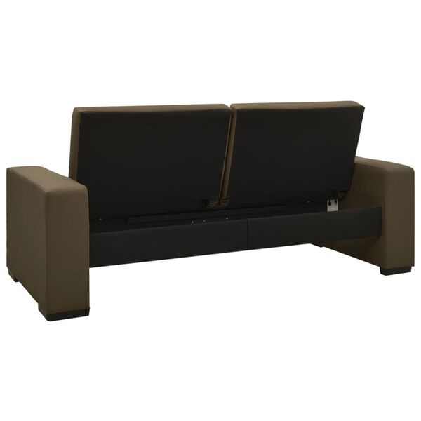 vidaXL Canap&eacute;-lit Marron Similicuir