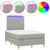 vidaXL Sommier &agrave; lattes de lit matelas LED gris clair 120x190 cm tissu