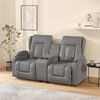 vidaXL Fauteuil inclinable et porte-gobelets 2 places gris similicuir