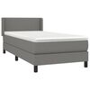 vidaXL Sommier &agrave; lattes de lit avec matelas Gris fonc&eacute; 100x200cm Tissu