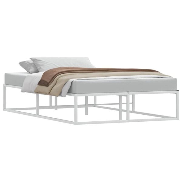 vidaXL Cadre de lit sans matelas blanc 120x200 cm m&eacute;tal
