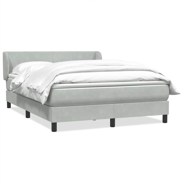 vidaXL Sommier à lattes de lit et matelas gris clair 140x220cm velours
