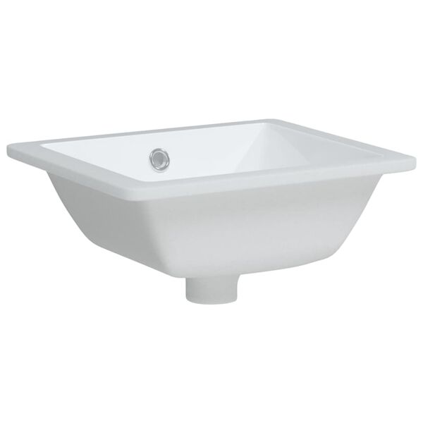 vidaXL &Eacute;vier de salle de bain blanc rectangulaire c&eacute;ramique