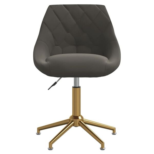 vidaXL Chaises pivotantes &agrave; manger lot de 4 gris fonc&eacute; velours