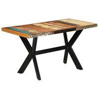 vidaXL Table à manger 140x70x75 cm bois massif de récupération