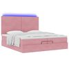 vidaXL Cadre de lit ottoman avec matelas rose 200x200 cm velours