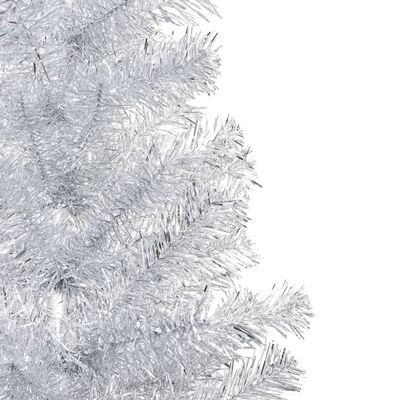 vidaXL Sapin de Noël artificiel pré-éclairé/support argenté 210 cm PET