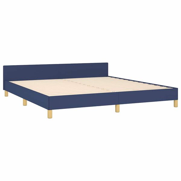 vidaXL Cadre de lit avec t&ecirc;te de lit sans matelas bleu 160x200cm tissu