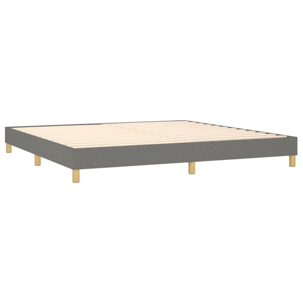 vidaXL Sommier &agrave; lattes de lit avec matelas Gris fonc&eacute; 200x200cm Tissu