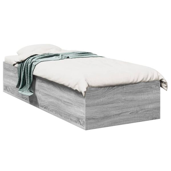 vidaXL Cadre de lit sans matelas sonoma gris 90x190 cm