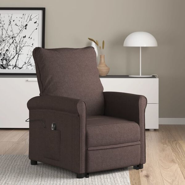 vidaXL Fauteuil Marron fonc&eacute; Tissu