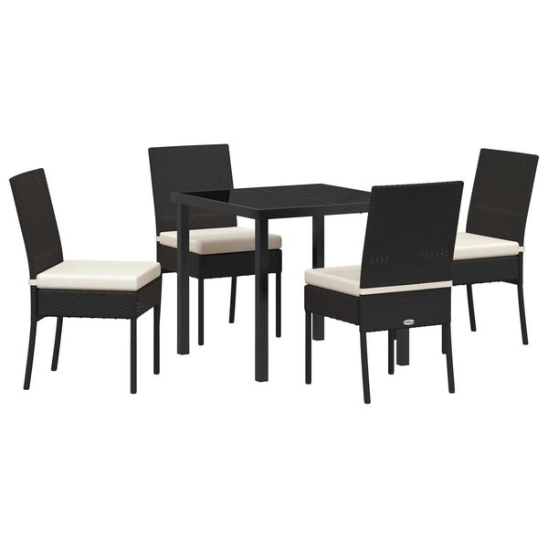 vidaXL Ensemble de salle &agrave; manger pour jardin 5 pcs Noir