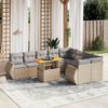 vidaXL Salon de jardin avec coussins 10 pcs beige résine tressée