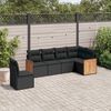 vidaXL Salon de jardin 6 pcs avec coussins noir r&eacute;sine tress&eacute;e