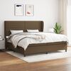 vidaXL Sommier &agrave; lattes de lit avec matelas Marron fonc&eacute; 200x200 cm