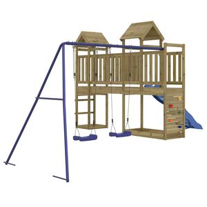 vidaXL Aire de jeux d'ext&eacute;rieur bois de pin impr&eacute;gn&eacute;