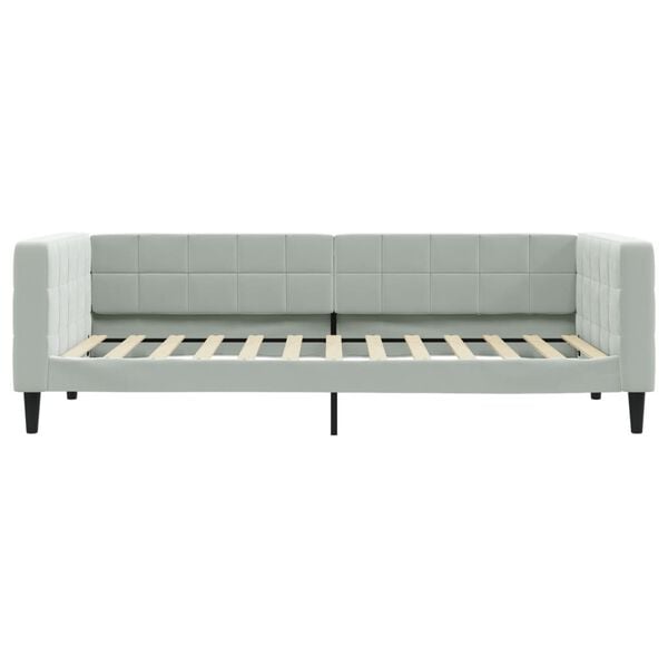 vidaXL Lit de jour avec matelas gris clair 100x200 cm velours