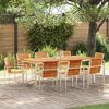 vidaXL EnsembledeRepasdeJardin 9 pcs TeckMassif