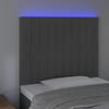 vidaXL T&ecirc;te de lit &agrave; LED Gris fonc&eacute; 80x5x118/128 cm Velours