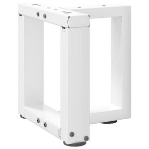 vidaXL Pieds de table basse en T, 2 pi&egrave;ces, blanc, 30 x 25 x (30-31) cm, acier