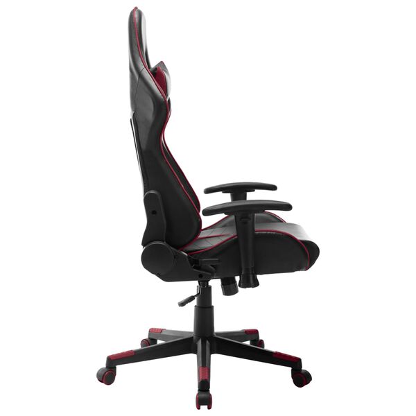 vidaXL Chaise de jeu Noir et rouge bordeaux Cuir artificiel