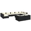 vidaXL Salon de jardin 10 pcs avec coussins Noir R&eacute;sine tress&eacute;e