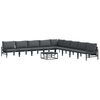 vidaXL Ensemble de canap&eacute; de jardin avec coussin 10 pcs Noir Acier