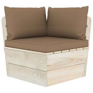 vidaXL Canap&eacute; d'angle palette de jardin avec coussins &Eacute;pic&eacute;a impr&eacute;gn&eacute;