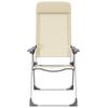 vidaXL Chaises de camping pliables lot de 2 Cr&egrave;me Aluminium