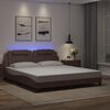 vidaXL Cadre de lit Viana avec LED sans matelas marron 180x200 cm