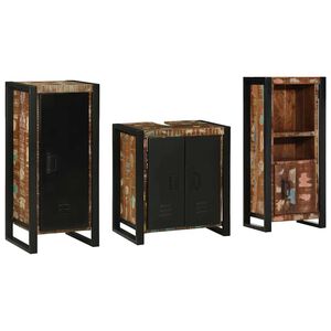 vidaXL Ensemble de mobilier de salle de bain 3 pcs Bois Recycl&eacute; Solide
