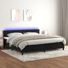 vidaXL Sommier &agrave; lattes de lit avec matelas et LED Noir 200x200 cm