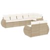 vidaXL Salon de jardin avec coussins 8 pcs beige r&eacute;sine tress&eacute;e