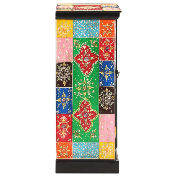 vidaXL Buffet peint &agrave; la main 60x30x75 cm Bois de manguier massif