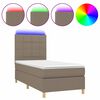 vidaXL Sommier &agrave; lattes de lit et matelas et LED Taupe 80x200cm Tissu