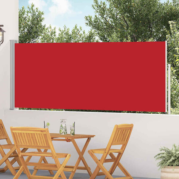 vidaXL Auvent lat&eacute;ral r&eacute;tractable de patio 120x500 cm Rouge